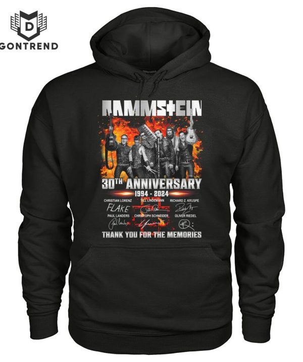 Rammstein 30th Anniversary Signature 1994-2024 Signature Thank You For The Memories T-Shirt