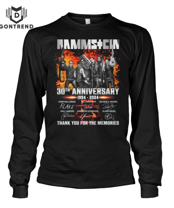 Rammstein 30th Anniversary Signature 1994-2024 Signature Thank You For The Memories T-Shirt