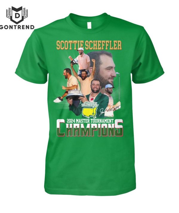 Scottie Scheffler 2024 Master Tournament Champions Signature T-Shirt