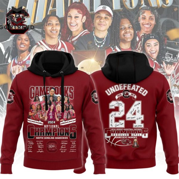 South Carolina Gamecocks Womens Basketball National Champions 2024 Signature Design 3D Hoodie