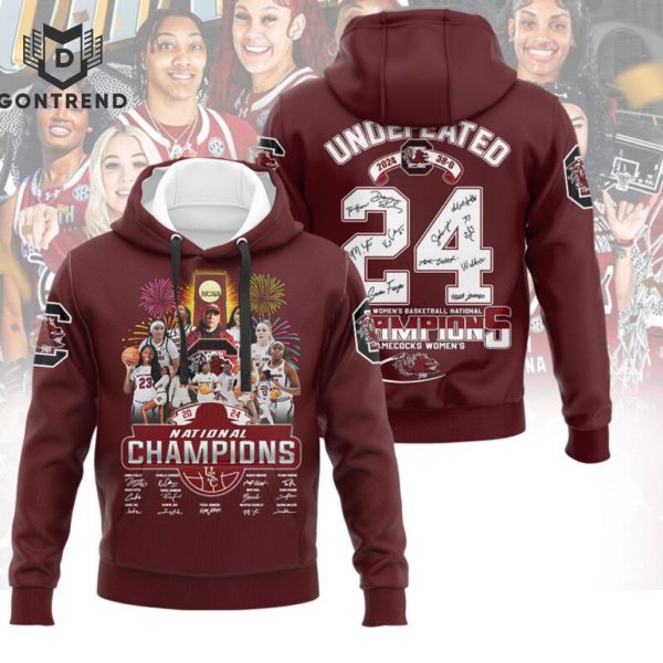 South Carolina Gamecocks Womens Basketball National Champions 2024 Signature Special Hoodie