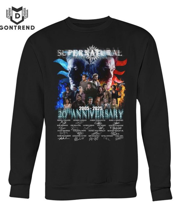 Supernatural 2005-2024 20 Anniversary Siganture T-Shirt