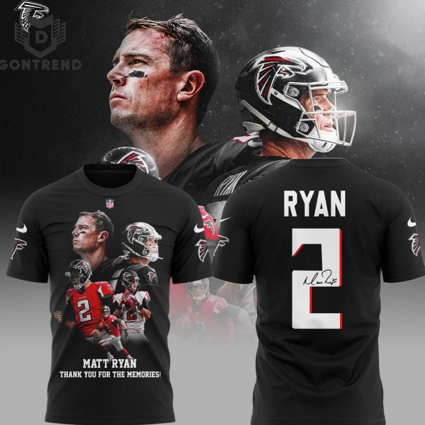 Thank You For The Memories Matt Ryan x Atlanta Falcons 3D T-Shirt