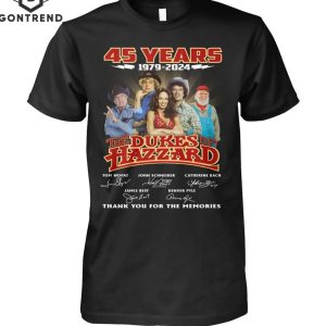 The Dukes of Hazzard 45 Years 1979-2024 Signature Thank You For The Memories T-Shirt