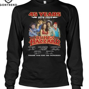 The Dukes of Hazzard 45 Years 1979-2024 Signature Thank You For The Memories T-Shirt