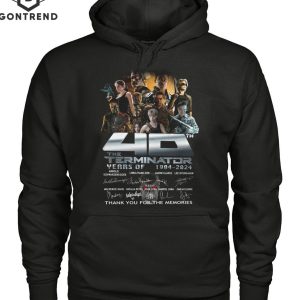 The Terminator 40 Years Of 1984-2024 Signature Thank You For The Memories T-Shirt