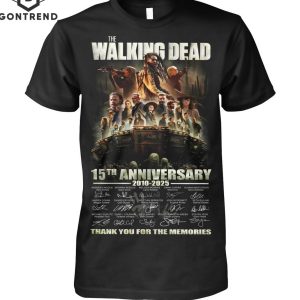 The Walking Dead 15th Anniversary 2010-2025 Siganature Thank You For The Memories T-Shirt