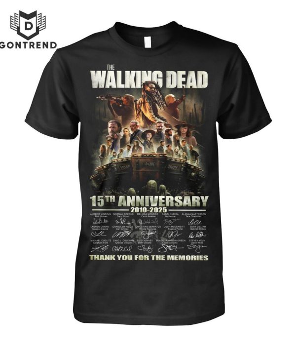 The Walking Dead 15th Anniversary 2010-2025 Siganature Thank You For The Memories T-Shirt