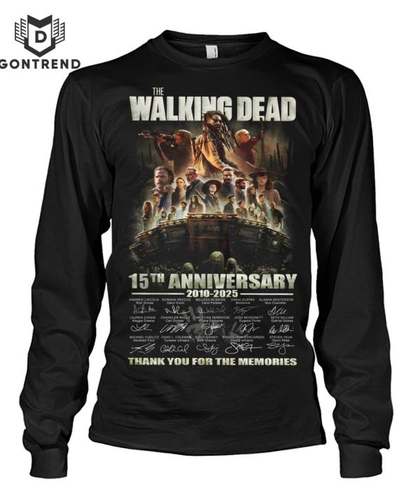 The Walking Dead 15th Anniversary 2010-2025 Siganature Thank You For The Memories T-Shirt