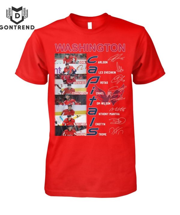 Washington Capitals Ice Hockey Team Logo Signature T-Shirt