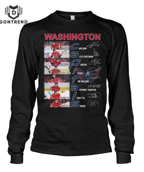 Washington Capitals Ice Hockey Team Logo Signature T-Shirt