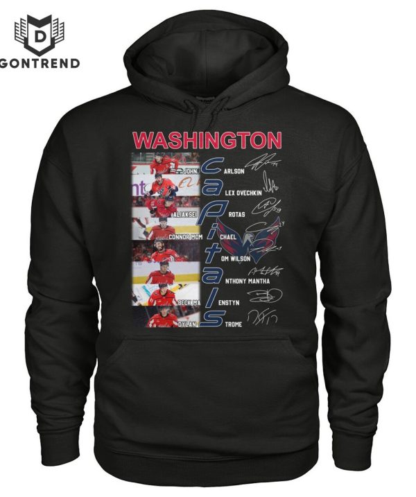 Washington Capitals Ice Hockey Team Logo Signature T-Shirt