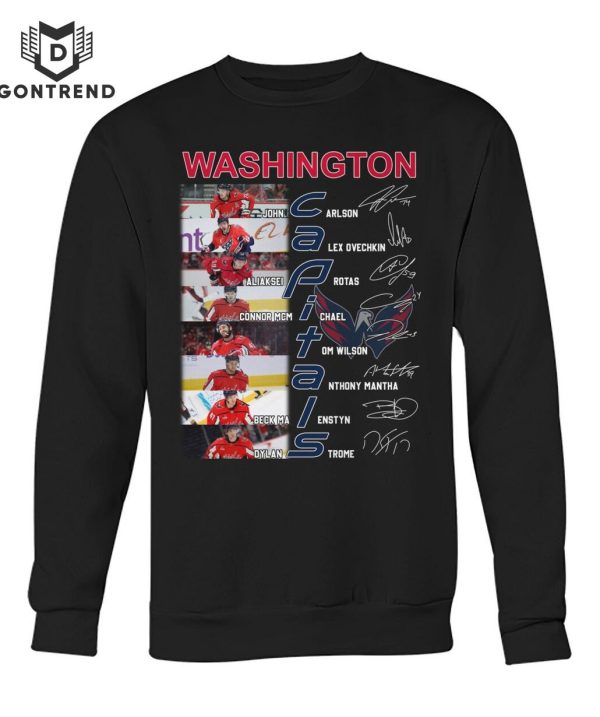 Washington Capitals Ice Hockey Team Logo Signature T-Shirt