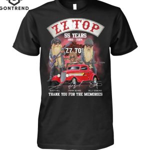 ZZ Top 55 Years 1969-2024 Signature Thank You For The Memories T-Shirt