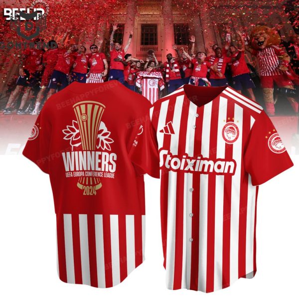 2024 UEFA Europa Conference League WINNERS Olympiakos F.C Design Baseball Jersey