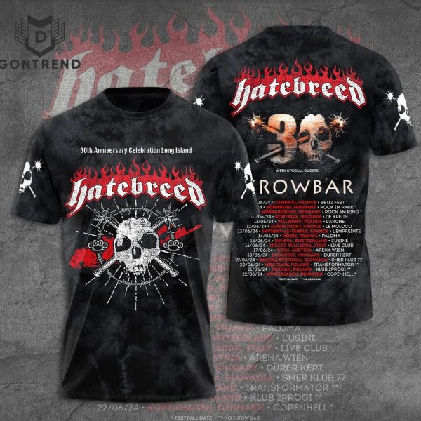 30th Anniversary Celebration Long Island Hatebreed 3D T-Shirt