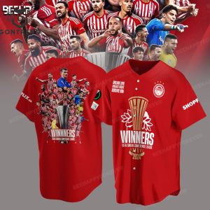 Olympiakos F.C 2024 UEFA Europa Conference League WINNERS Baseball Jersey