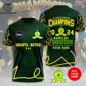 7 In A Row Dstv Premiership Champions Mamelodi Sundowns Design 3D T-Shirt