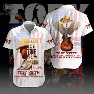 Toby Keith 1961-2024 Dont Let The Old Man In Thank You For The Memories Hawaiian Shirt