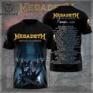 Megadeth Destruction All Enemies All That Remains Design 3D T-Shirt