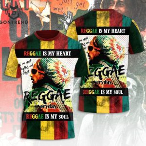 Reggae Is My Heart Reggae Everyday Reggae Is My Soul Design 3D T-Shirt