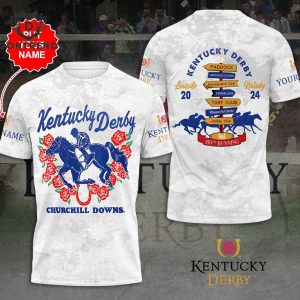 1875-2024 150th Kentucky Derby Churchill Downs Design 3D T-Shirt