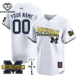 Michigan Wolverines Cactus Jack White Baseball Jersey