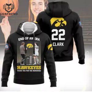 Official End Of An Era Lisa Bluder And Caitlin Clark Iowa Hawkeyes Thank You For The Memories Hoodie