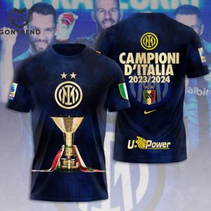 Inter Milan Campioni D Italia 2023-2024 Design 3D T-Shirt