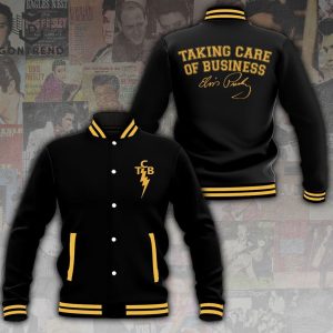 Elvis Presley Taking Care Of Business Signature Baseball Jacket