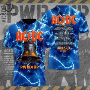 AC DC Pwerd Up Eu 2024 Design 3D T-Shirt