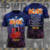 AC DC Pwerd Up Eu 2024 Design 3D T-Shirt