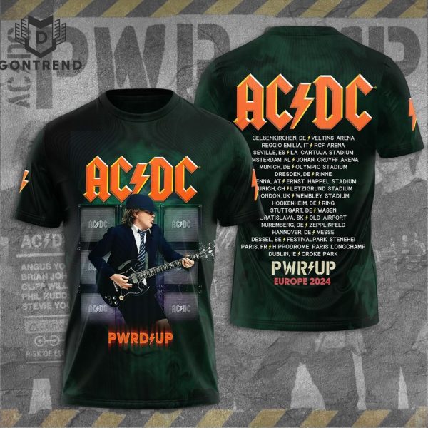 AC DC Pwr Up Europe 2024 3D T-Shirt