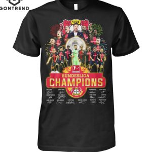 Bayer 04 Leverkusen 2024 Bundesliga Champions Signature Unisex T-Shirt