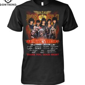 Bon Jovi 41tst Anniversary 1983-2024 Signature Thank You Good Night Unisex T-Shirt