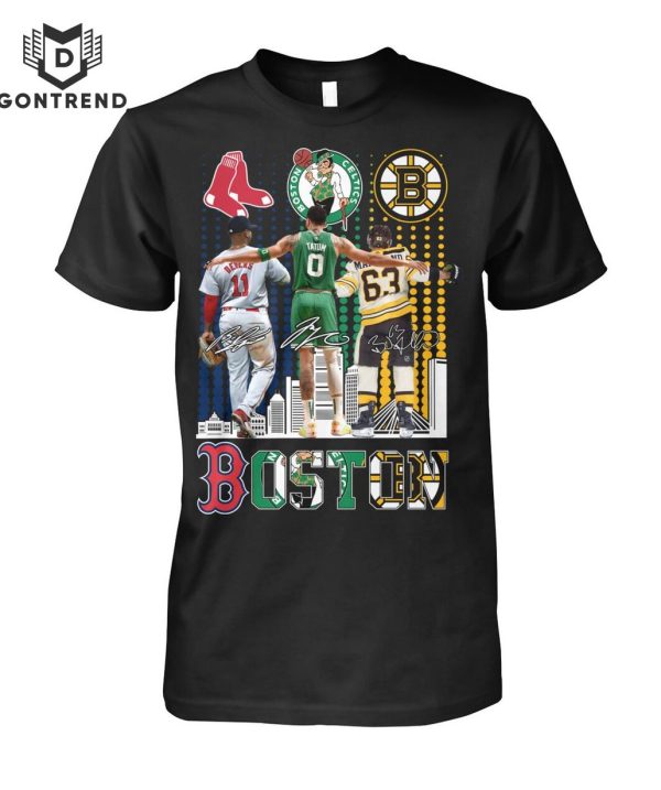 Boston Red Sox x Boston Celtics x Boston Bruins Signature Unisex T-Shirt