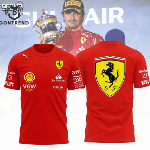 Carlos Sainz – Scuderia Ferrari Team Design 3D T-Shirt