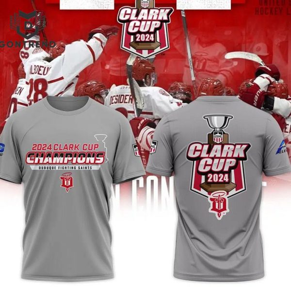 Dubuque Fighting Saints 2024 Clark Cup Champions 3D T-Shirt