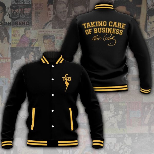 Elvis Presley Taking Care Of Business Signature Baseball Jacket