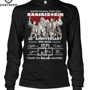 Europe Stadium Tour 2024 Rammstein 30th Anniversary 1994-2024 Signature Thank You For The Memories Unisex T-Shirt