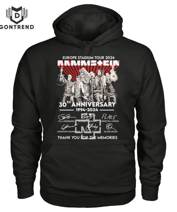 Europe Stadium Tour 2024 Rammstein 30th Anniversary 1994-2024 Signature Thank You For The Memories Unisex T-Shirt