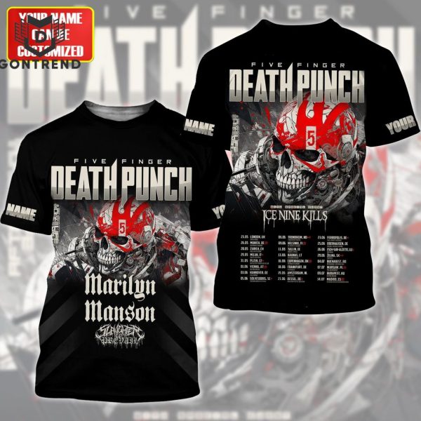 Five Finger Death Punch With Special Quest Ice Nine Kills Design 3D T-Shirt