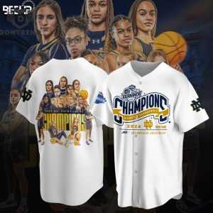 Notre Dame Fighting Irish 2024 ACC Women Basketball Champions White Baseball Jersey