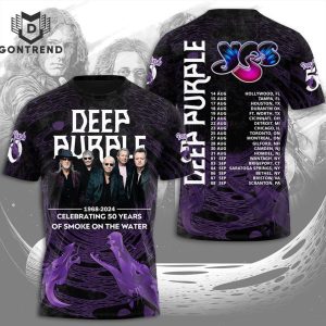 Deep Purple 1968-2024 Legends Never Die Design 3D T-Shirt