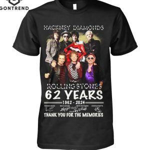 Hackney Diamonds The Rolling Stones 62 Years 1962-2024 Signature Thank You For The Memories Unisex T-Shirt