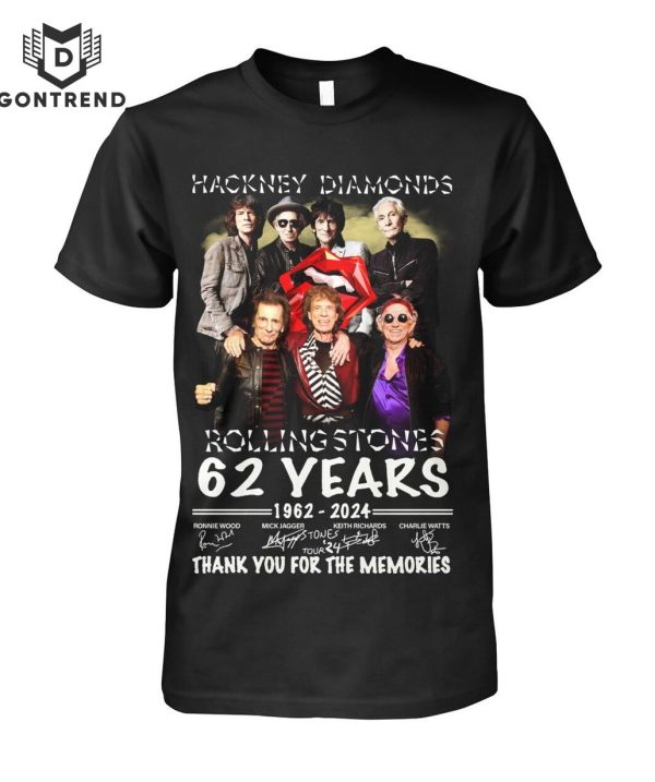 Hackney Diamonds The Rolling Stones 62 Years 1962-2024 Signature Thank You For The Memories Unisex T-Shirt