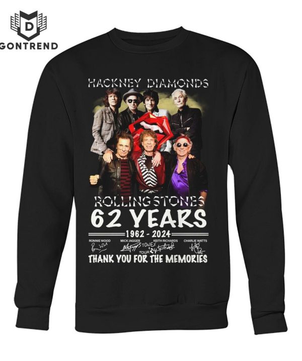 Hackney Diamonds The Rolling Stones 62 Years 1962-2024 Signature Thank You For The Memories Unisex T-Shirt