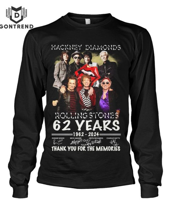 Hackney Diamonds The Rolling Stones 62 Years 1962-2024 Signature Thank You For The Memories Unisex T-Shirt