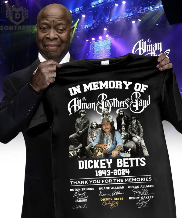 In Memory Of The Allman Brothers Band Dickey Betts 1943-2024 Thank You For The Memories Signature Unisex T-Shirt