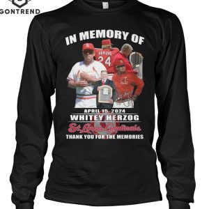 In Memory Of Whitey Herzog St Louis Cardinals Thank You For The Memories Unisex T-Shirt